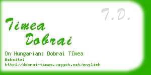 timea dobrai business card